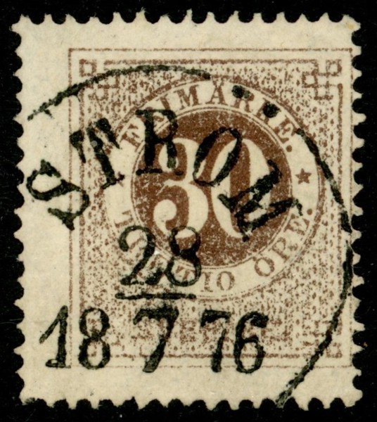 F25. STRÖM 28.7.1876. Fräscht ex, dock sned centrering.