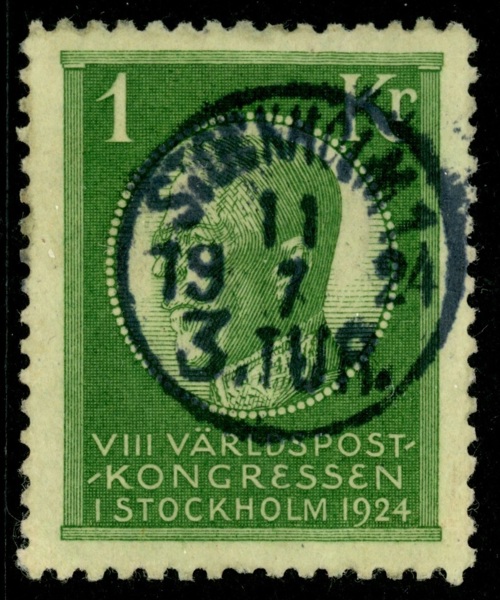 F208. STOCKHOLM 1 11.7.1924 3.TUR. Vackert ex.