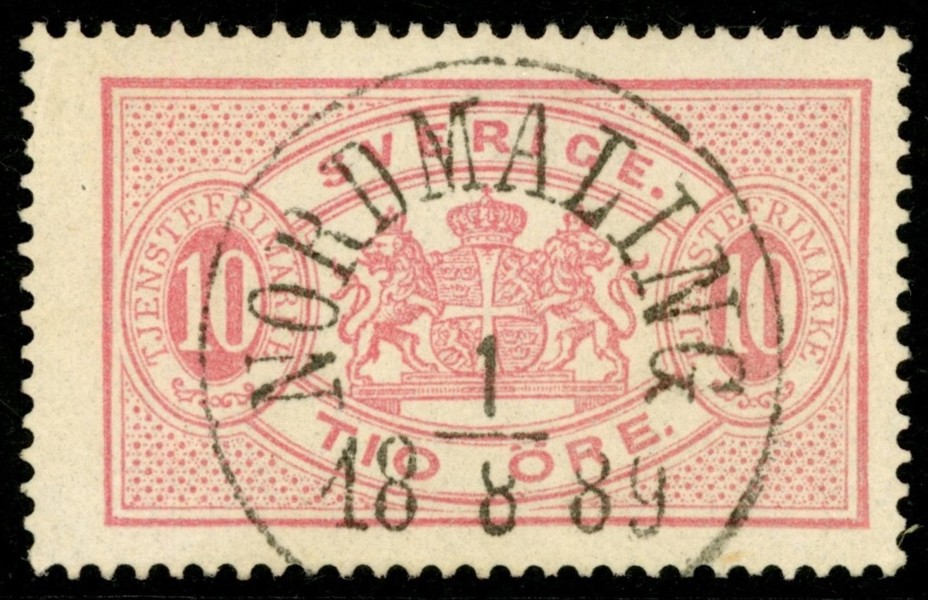 Tj16A. NORDMALING 1.8.1889. Vackert ex!