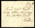 Förfilateli. STRENGNÄS 9.1.1832 bågstämpel, typ 1. Lyxavtryck på brev med innehåll. Postal 5000 kr