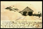 STORLIEN, vintertid. Station med folk. Med NORSK stpl MERAKERBANENS POSTEXP 24.VIII.05