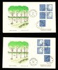 3.9.62. HA10. Lot fyra FDC med de olika blocken. Vinjett "Magasin Copenhagen" 