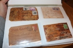 NOVELTY. Samling ca 150 kort av olika slag t.ex. läder, ögon, tyg, 3D, luckkort m.m. Rolig samling!