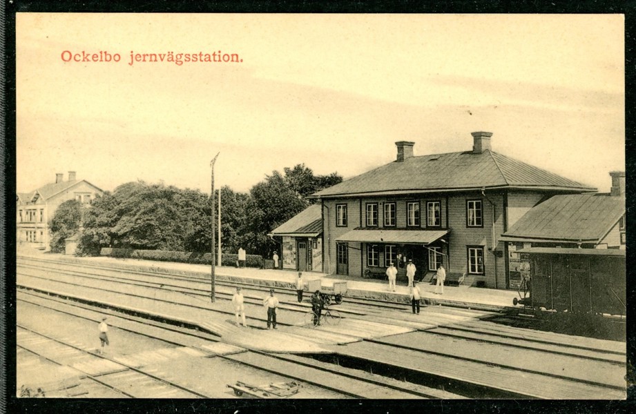 Ockelbo järnvägsstation. Adresserat men inte postgånget.