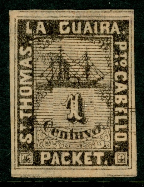 LG34. La Guaira privat skeppspostmärke. Ostämplat ex utan gummi.