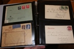TYSKLAND. Litet album med ca 80 kort och brev, mest 1910-40-tal. Innehåller t.ex. fältpost, censur, krigsfångepost, vykort m.m. Ser intressant ut, besiktiga.