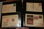 TYSKLAND. Litet album med ca 80 kort och brev, mest 1910-40-tal. Innehåller t.ex. fältpost, censur, krigsfångepost, vykort m.m. Ser intressant ut, besiktiga.