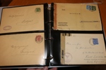 TYSKLAND. Litet album med ca 80 kort och brev, mest 1910-40-tal. Innehåller t.ex. fältpost, censur, krigsfångepost, vykort m.m. Ser intressant ut, besiktiga.