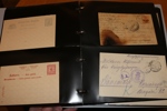 TYSKLAND. Litet album med ca 80 kort och brev, mest 1910-40-tal. Innehåller t.ex. fältpost, censur, krigsfångepost, vykort m.m. Ser intressant ut, besiktiga.