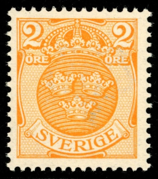 F69vm. Postfriskt ex med OMVÄND vm krona. Raritet, *-märkt i Facit!