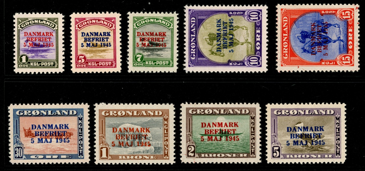 F19-27. Postfrisk serie (9), vanliga påtrycksfärgerna. F 10000 kr
