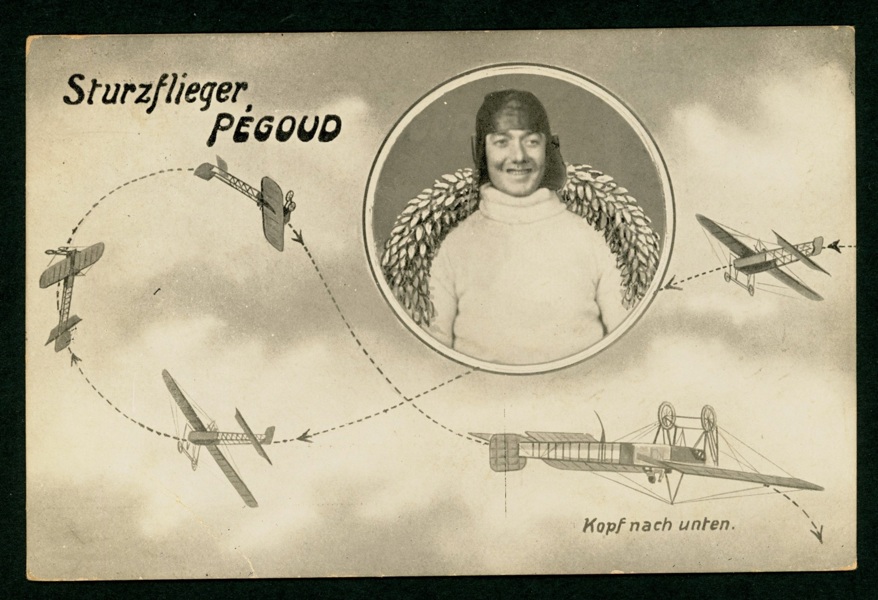 "Sturzflieger PÈGOUD". Tyskt kort postgånget inom Sverige -14