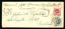 Vackert, rekommenderat brev i litet format sänt till Sthlm, stpl KALMAR 12.5.1875. Frankerat med F21+26=62 öres porto. Baksidan med fem lacksigill.