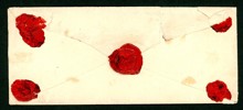 Vackert, rekommenderat brev i litet format sänt till Sthlm, stpl KALMAR 12.5.1875. Frankerat med F21+26=62 öres porto. Baksidan med fem lacksigill.