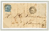 4 sk bco. Vackert brev med skarpa stämplar CARLSKRONA 16.3.58. 