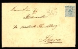 F2v. Kraftigt snedcentrerat märke på brev stpl otydligt SKÖFDE 13.9.1856.