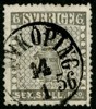 F3a2. (JÖN)KÖPING 14.1.1856. Sex sk bco svartgrå. Trevligt ex av en sällsynt nyans (F 75 000 kr), dock ngt def (se nytt utlåtande Mats G. Nilsson). Både vackert och sällsynt objekt!