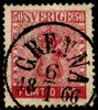 F12. GRENNA 6.1.1866. Ngt ojämn tandning men snygga 50-öringar är svårt.