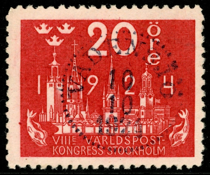 F199. VADENSJÖ 10.10.1924. Hel, rättvänd stämpel!