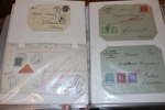 VÄRLDEN/BREV. Spännande album äldre brev och kort från mest europeiska länder. En del Schweiz/Frankrike 1860-70-tal, senare mer spridning på länder.