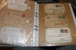 Stort parti brev och kort i flyttlåda. Ett tiotal album med brev, brevkort, en del vykort m.m. Mest svenskt men även utländskt. Både äldre och nyare material, men tonvikt på äldre. Från dödsbo.