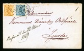 24+12 öre på vackert rekommenderat brev till Ljusdal, stpl BOLLNÄS 18.3.1869. Bakfliken saknas, men trevligt ändå.