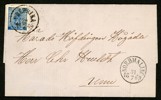 F9. Vackert brev till "Ume" stämplat med ovanlig stpl FREDRIKA 29.7.1869. Transitstämpel NORDMALING 31.7.1869.