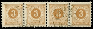 F28. 4-strip stpl ÅNGBÅTS PXP No 33 4.4.1882. Fint objekt!