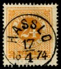 F24. HASSLÖ 17.4.1874. Lyx av svår stämpel, dock tanddef.