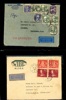 Två intressanta brev till Venezuela 1938, båda med riklig frankering. Se bild!