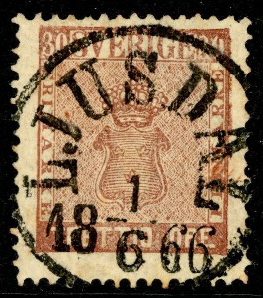 F11. LJUSDAL 1.6.1866. Perfekt stämpel!