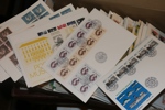 Skokartong FDC och några andra brev, stor spridning på tidsperioder.