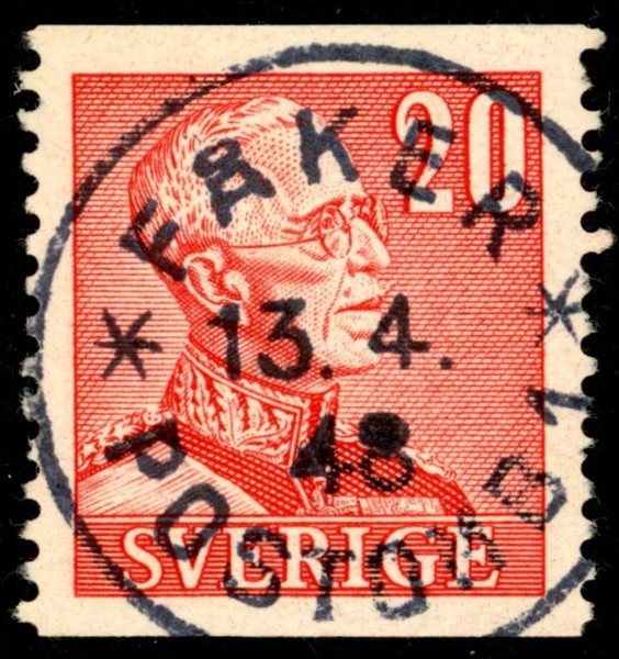 F276A. FÅKER POSTOMB 1 13.4.48 ojämn tandning