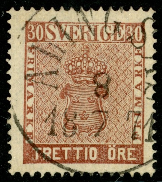 F11. ALINGSÅS 8.7.1871 (omvänd datumsiffra). Liten tanddefekt t.v.