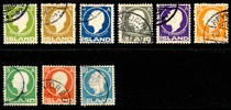 F108-13. Stämplad serie + tre andra märken. F 1050 kr