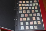 Samling ca 1900-60-tal i album med hemgjord, ngt rörig montering.