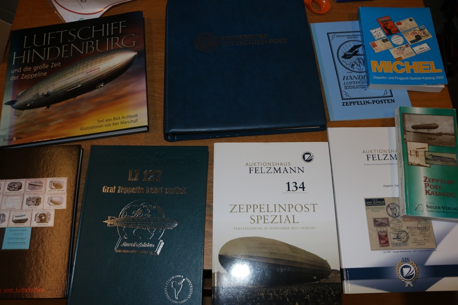 ZEPPELIN. Mycket intressant parti litteratur om zeppelinare med flera påkostade böcker: