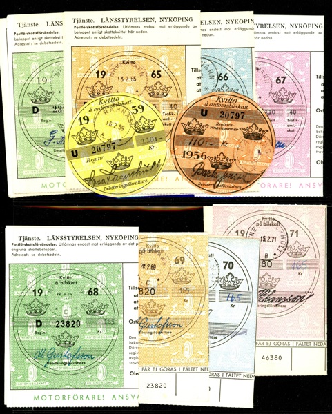Parti bilskattkvitton 1950-60-tal