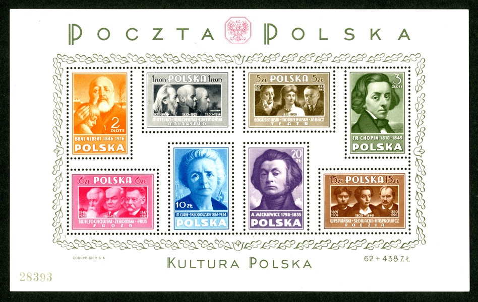 POLEN. Block 10. Postfriskt ex. Mi € 260