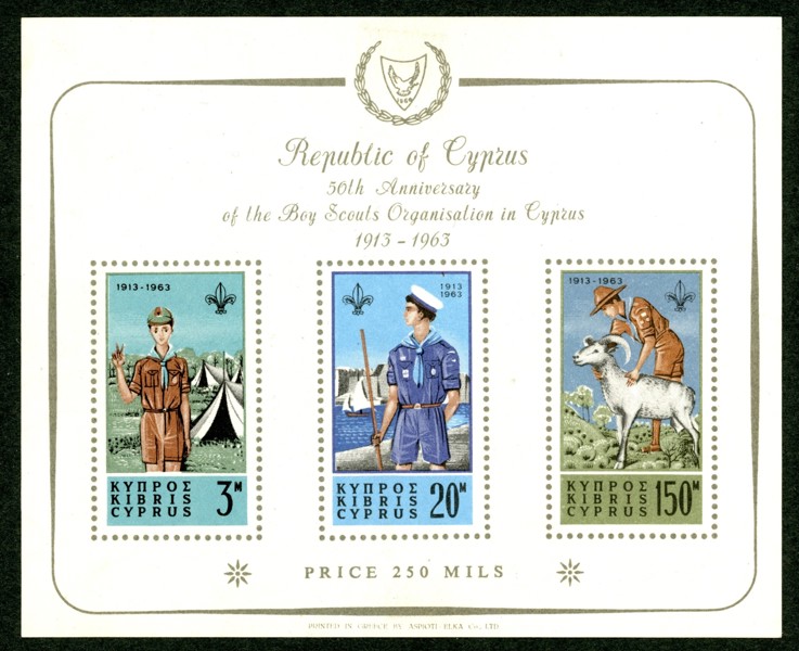 CYPERN. Block 1. Postfriskt ex. Mi € 170