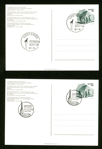 27.1.76. Två olika FDC/maximikort enl bild.