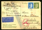 TYSKLAND/REICH. Intressant brevkort sänt från WIEN till Sverige stpl 17.1.45. Notera den kraftiga censuren i svärta på baksidan! (ett långt riss förstärkt med en fastsättare).