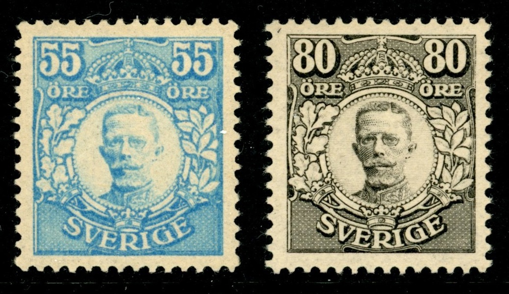 F92+94. Ostämplade ex av "Värnamo-märkena". Båda med attester Sjöman "praktexemplar".