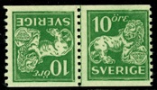F144A v4. Postfriskt par i tête-bêche med svansarna mot varandra. Med vm KPV. Sällsynt och helt felfritt objekt. F 33000 kr