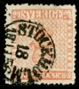 F5b. Sidvänd STOCKHOLM 18.11.1856. Felfritt ex med attest HOW 3.3.3. "mycket gott exemplar". Intressant tryckdefekt vid höger "24".