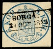 F1 I c. Strålande vackert exemplar av 5 kopek, med lyxstämpel BORGÅ 28 OCT 1858. Attest Schwenson 