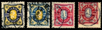 F62/64v. Fyra märken med förskjuten siffra eller märkesbild etc.