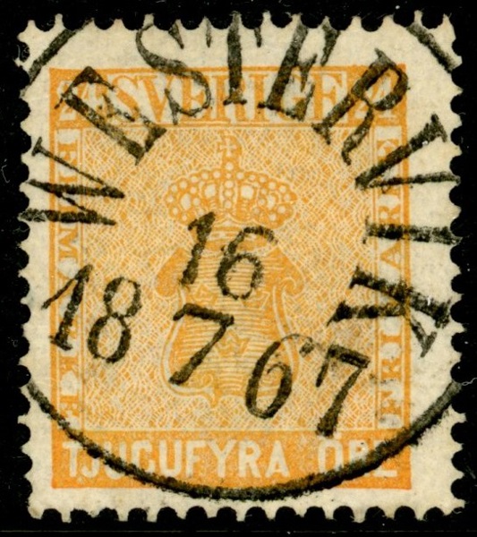 F10. WESTERVIK 16.7.1867. Vackert märke.