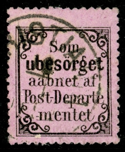 RM1. Stpl ex "som ubesörget", med poststämpel. F 4400 kr