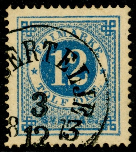 F21. (SÖD)ERTELJE 3.12.(1)873. Fräscht märke i mustig färg.